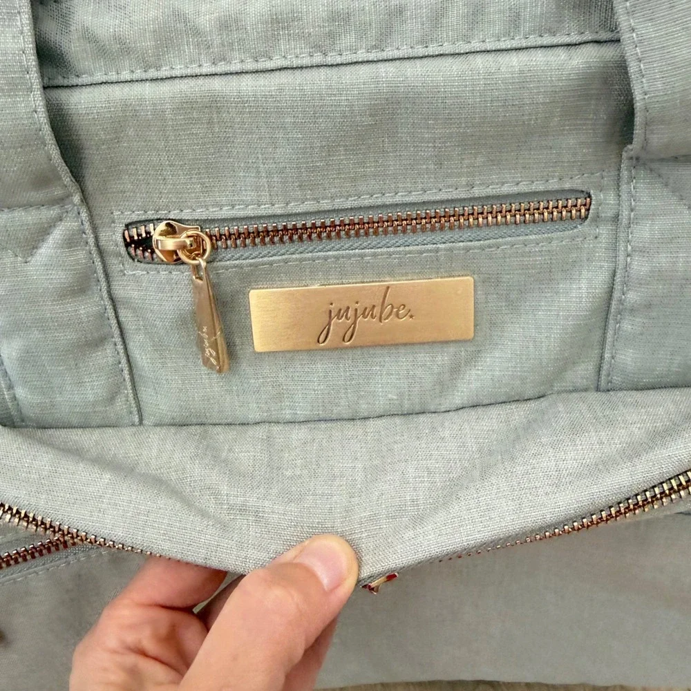 Jujube Dr. BFF Diaper Bag Pebble Gray Rose Gold Hardware New With Tags